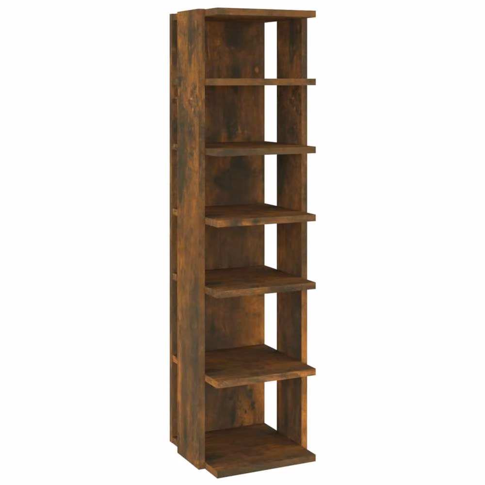 Berkfield Home Shoe Rack in Smoked Oak Brown, W/D/H: 27.5 x 27 x 102 cm – 3