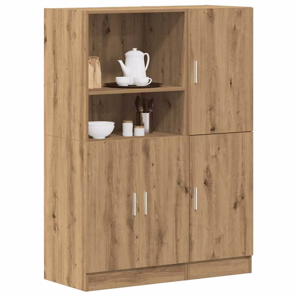 Berkfield Home 2 Piece Modern Kitchen Cabinet Set in Artisan Oak Brown, W/D/H: 95.0 x 41.5 x 131.5 cm – 2