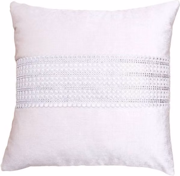 Intimates Ritz Diamante Filled Cushion with Sequin Panel in Cream, W x D: 43 x 43 cm