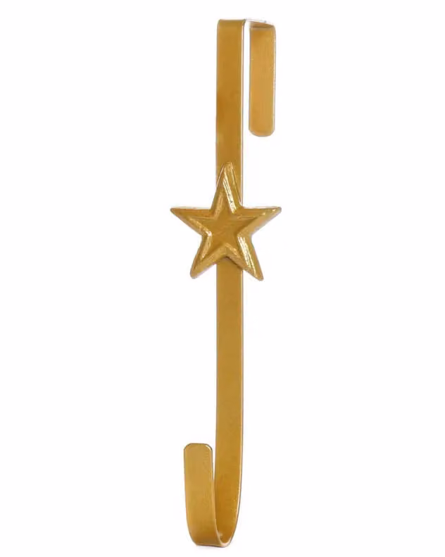 Dibor Brushed Gold Star Over Door Christmas Wreath Hanger Hook – 2