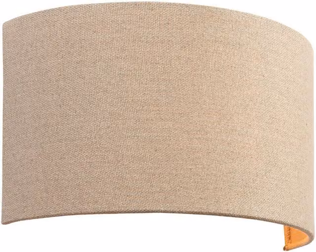 Loops LED Fabric Wall Light in Beige with Semi Circle Linen Shade