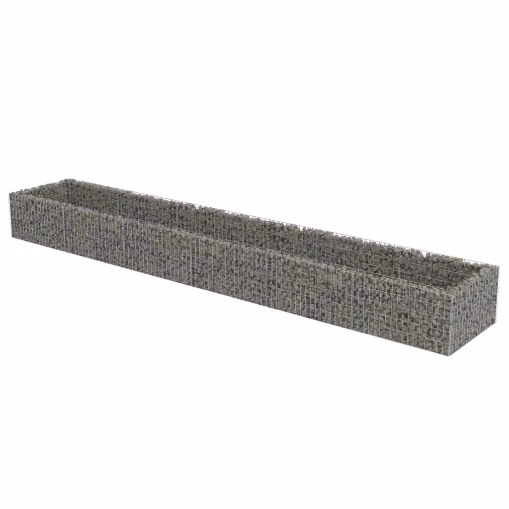 Berkfield Home Silver Galvanised Steel Wire Mesh Gabion Raised Bed, W: 540 cm, D: 90 cm, H: 50 cm – 2