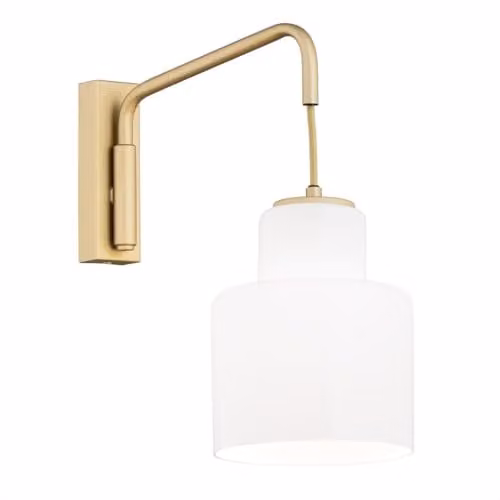Netlighting Argon Diuna Dome Wall Lamp in White and Gold/Brass