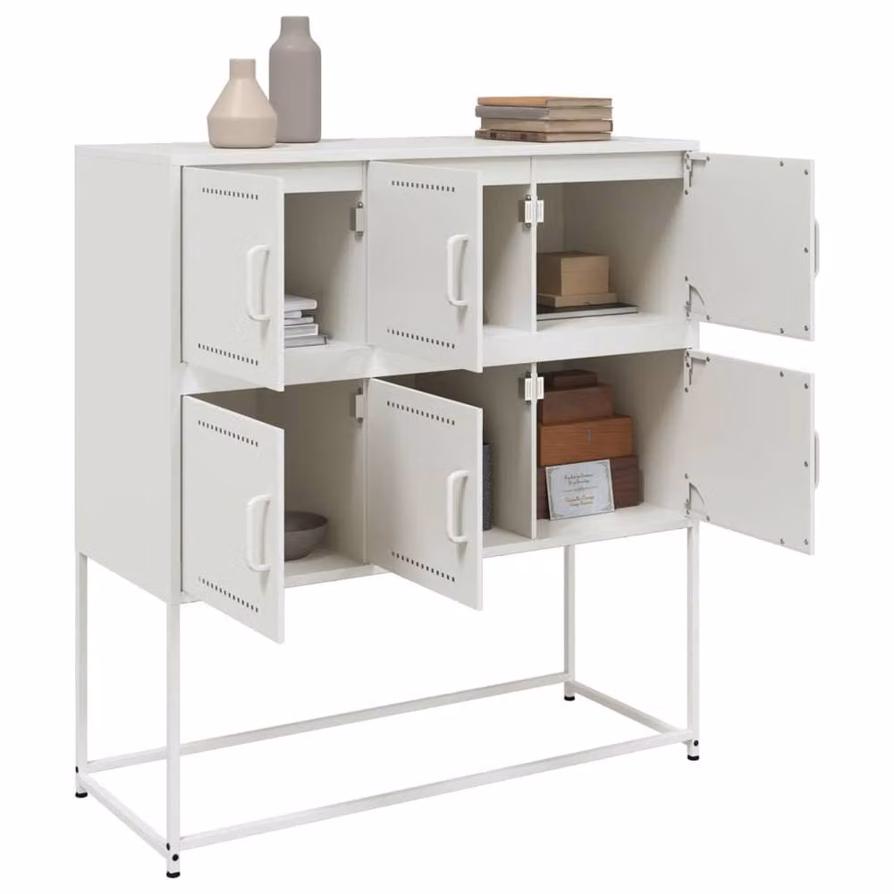 Berkfield Home White Steel Sideboard W/D/H: 100.5 x 39 x 107 cm – 2
