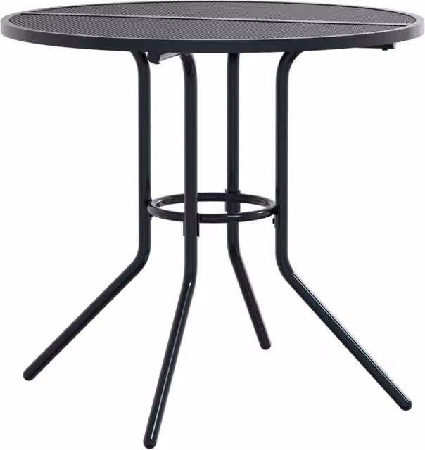 Berkfield Home Round Patio Table in Anthracite Grey, Powder-coated Steel, Diameter: 80 cm, Height: 72.5 cm