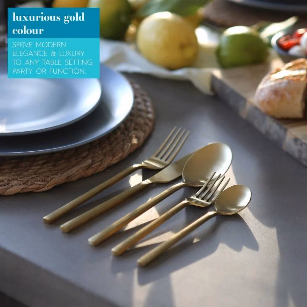Havendro 12-Piece Gold Coated Stainless Steel Teaspoons, 14.5 cm – 2
