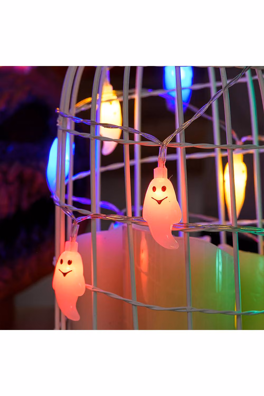 H&O Direct White Halloween Ghost LED String Lights with 20 Warm White LEDs – 4