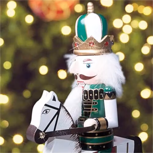 St Helens Home & Garden Nutcracker Horseman Christmas Decoration, Multicolour, Height: 30 cm – 5