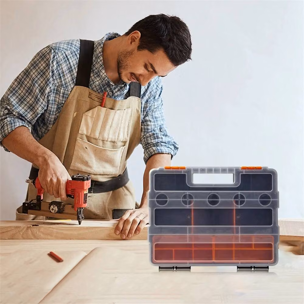 Nordara Transparent and Black Plastic Tool Organizer Box for DIY Workshop Storage – 5