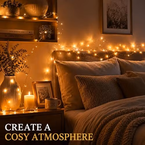Shatchi 40 LED Warm White Battery Operated Fairy String Lights with 4m Copper Wire – 3