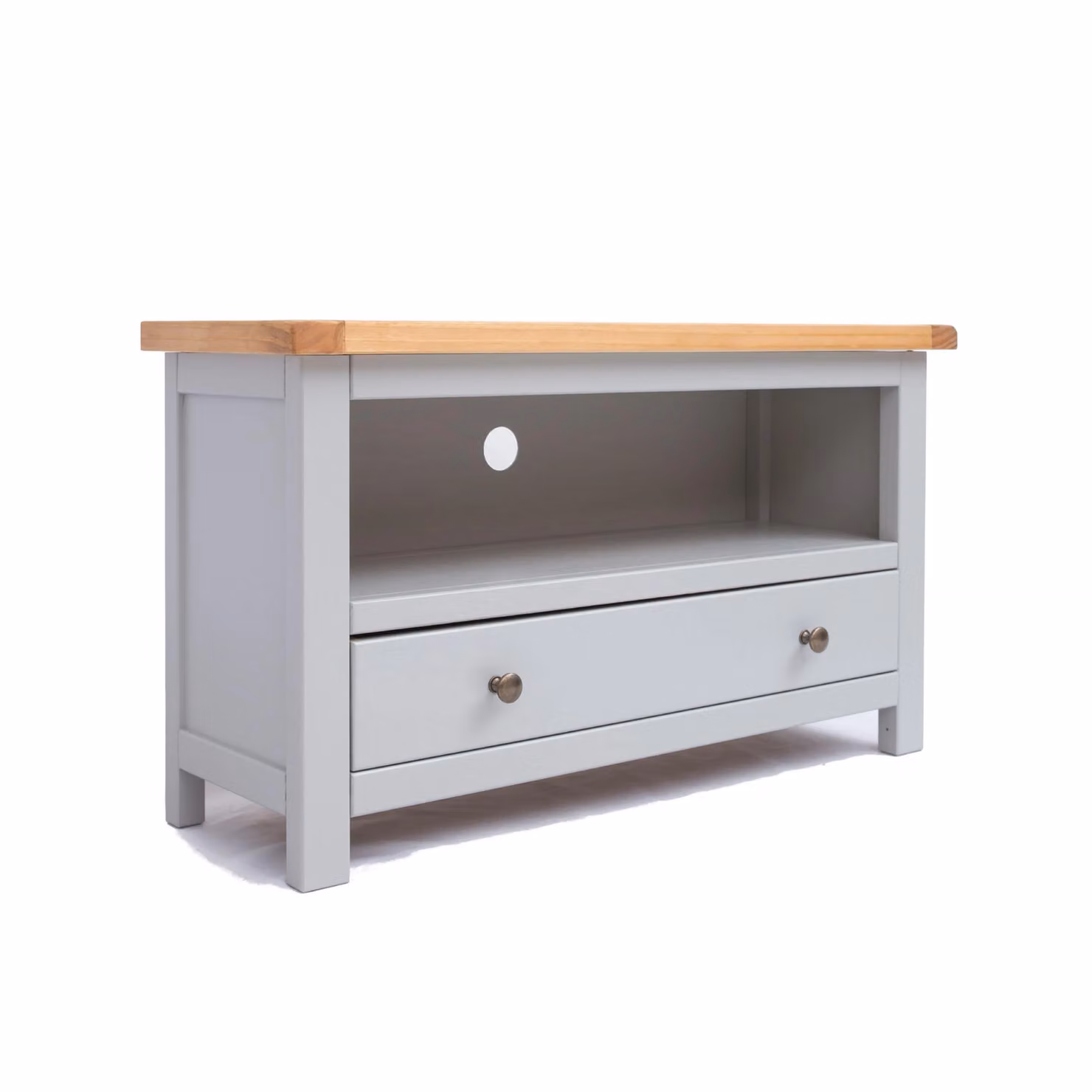 Cabinet Bits Argenta 1 Drawer TV Cabinet in Light Grey Waxed Pine – 2