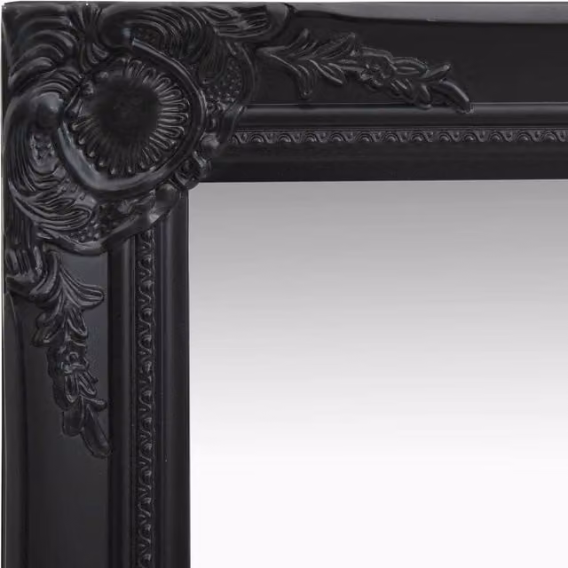 Berkfield Home Baroque Style Square Wall Mirror in Black, W: 40 cm, H: 40 cm – 1