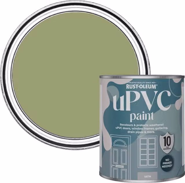 Rust-Oleum UPVC Paint in Satin Finish, Familiar Ground Green, 0.75 l