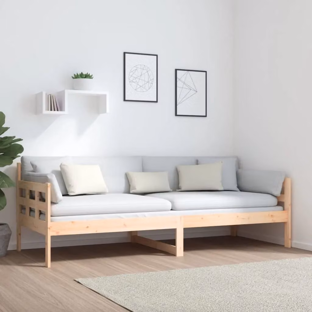 Berkfield Home Rustic Solid Wood Pine Day Bed, Brown, W: 80 cm, L: 200 cm – 1