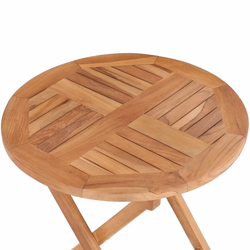Berkfield Home Folding Garden Table in Brown Solid Teak Wood, W/D/H: 45 x 45 x 45 cm – 2
