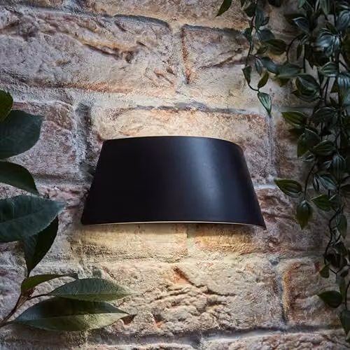 ValueLights John Curved LED Up/Down Outdoor Wall Light, Black, IP65 Rated – 2