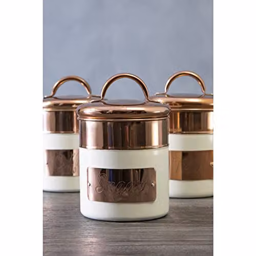 Premier Housewares 507357 Stainless Steel Sugar Canister in Copper, White and Multicolour – 2