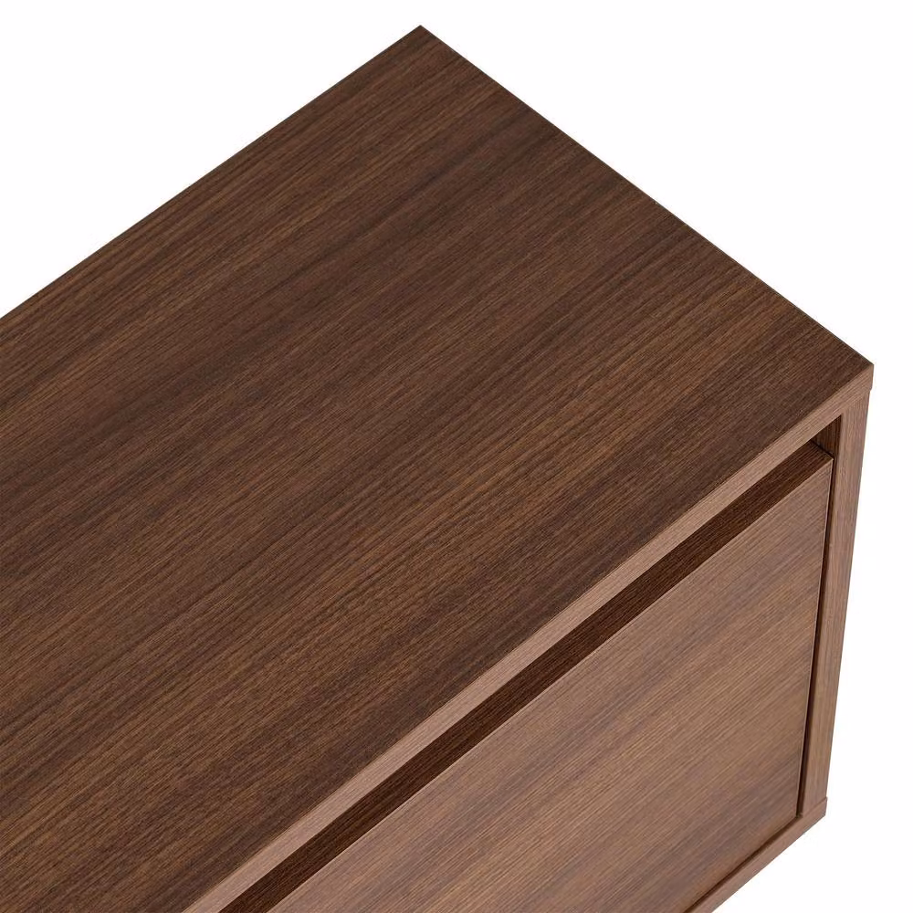 Calicosy Lume Modern TV Stand in Walnut with 3 Drop-Down Doors and 1 Niche, W: 160 cm, D: 42 cm, H: 30 cm – 5