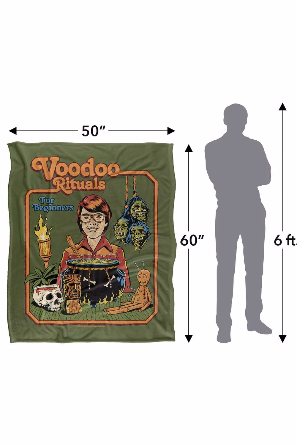 Steven Rhodes Voodoo Rituals Super Soft Fleece Throw Blanket, Multicolour, W/D/H: 91 x 147 cm – 3