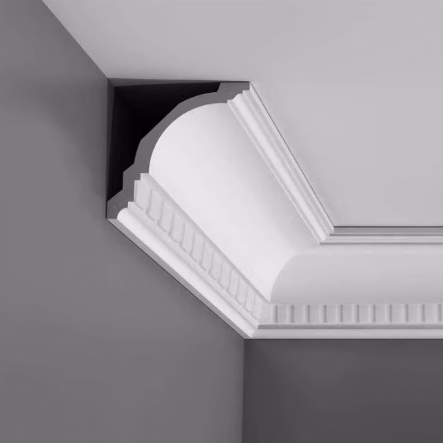 Orac Decor Axxent Collection Cambridge Style Cornice Moulding, White, W/D/H: 200 x 11.8 x 11.7 cm