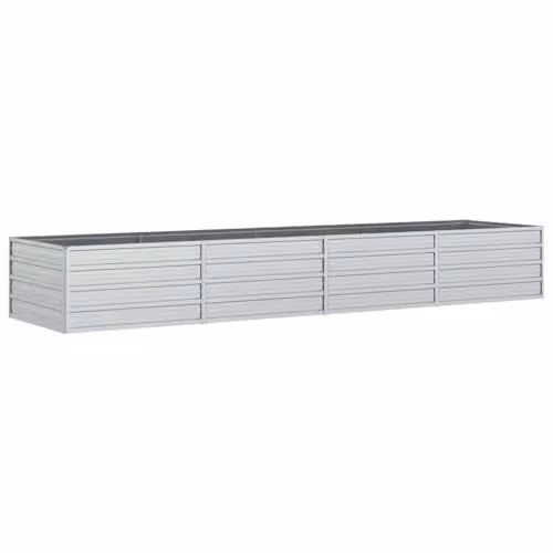 vidaXL Galvanised Steel Garden Raised Bed, Silver, W: 320 cm, D: 80 cm, H: 45 cm – 1