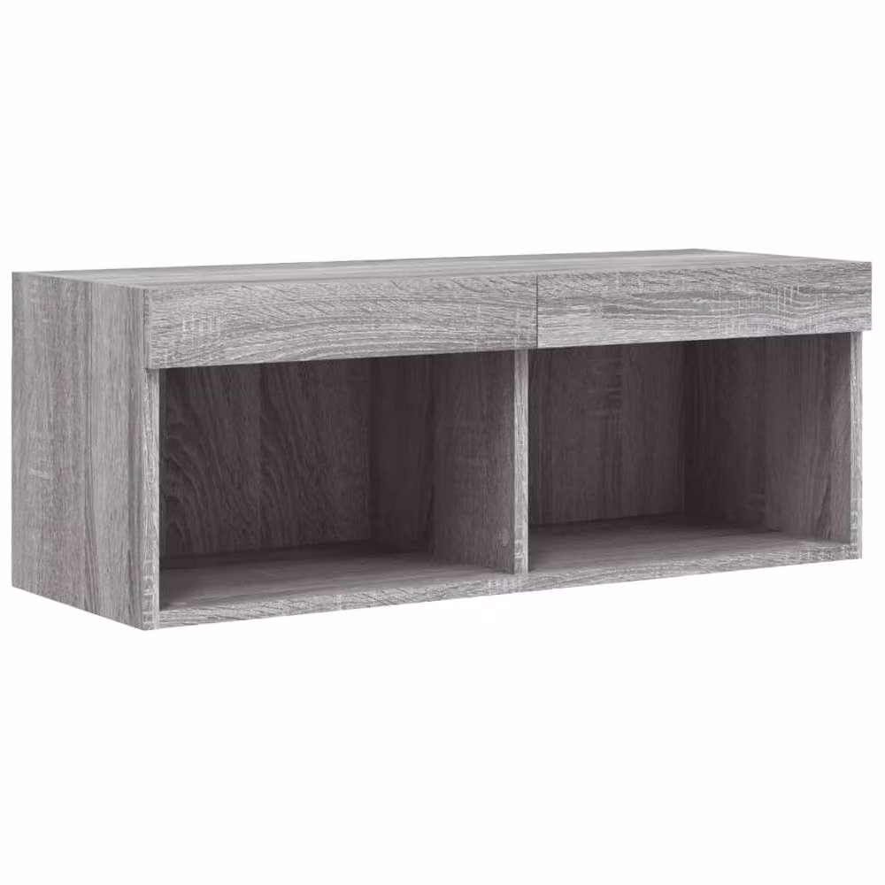 Berkfield Home Modern TV Cabinet with LED Lights in Grey Sonoma, W/D/H: 80 x 30 x 30 cm – 6