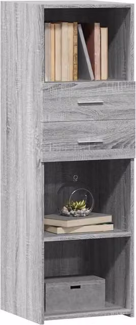 Berkfield Home Grey Sonoma Highboard W/D/H: 40 x 42.5 x 124 cm