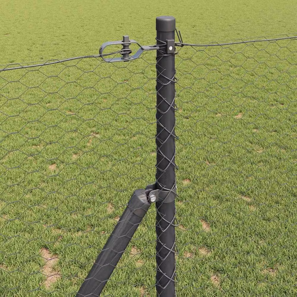Berkfield Home Set of 2 Grey Steel Fencing Panels, 25 x 1.2 m – 2