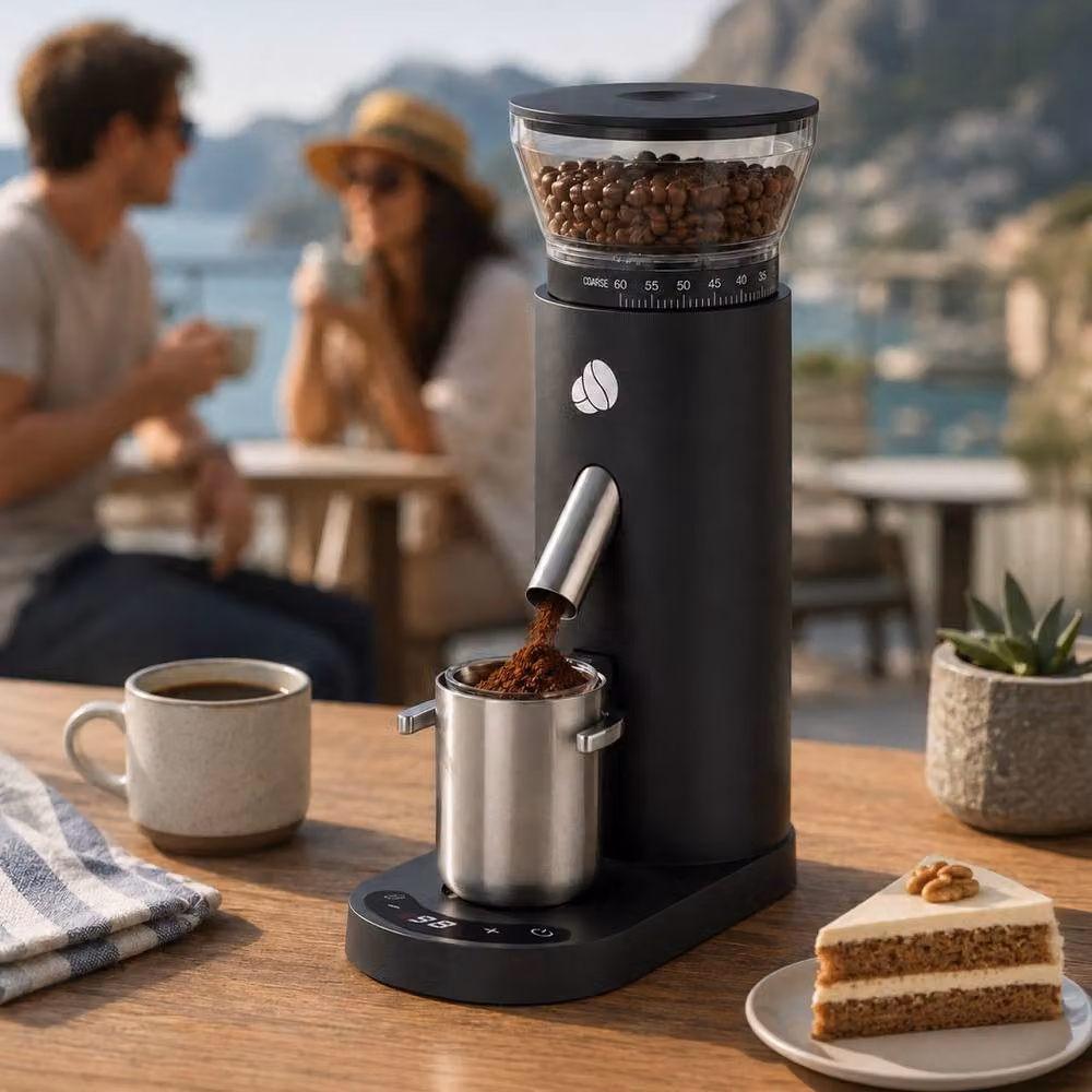Spector USB Rechargeable Coffee Grinder with Timer and 60 Settings, Black – 6