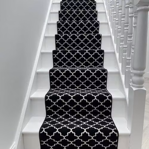 runrug Avanti Stair Runner Carpet in Black, W: 60 cm, L: 510 cm – 4