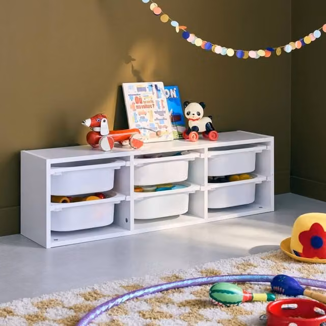 sweeek White Plastic Storage Unit with 6 Transparent Boxes