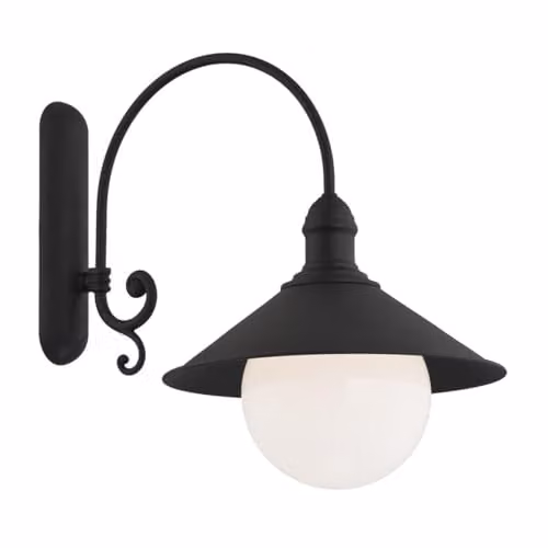 Netlighting Argon Erba Bis Outdoor Dome Wall Lamp with Black Metal Structure and Glass, IP44 – 1