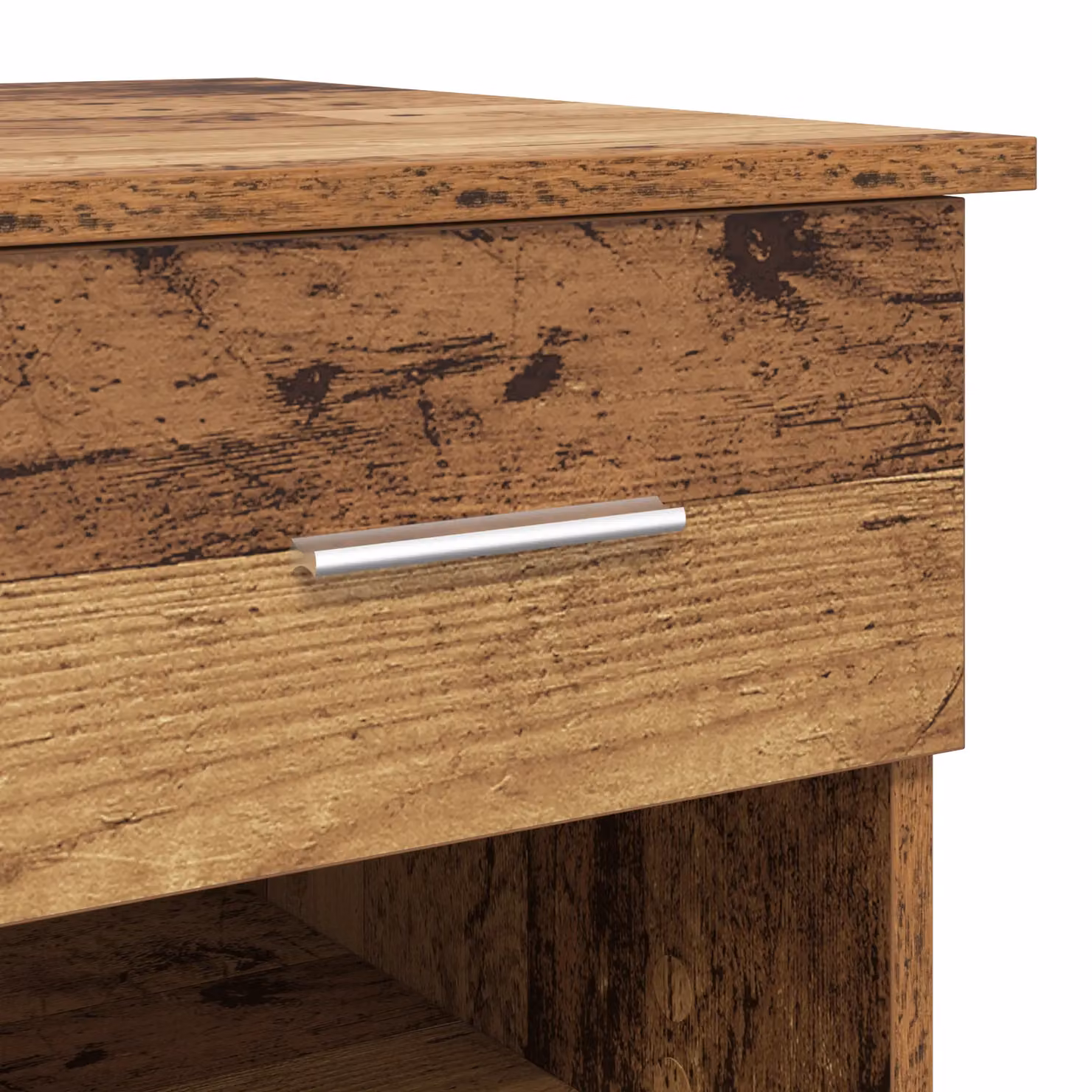 Berkfield Home Writing Desk with Storage in Brown Old Wood, W: 90 cm, D: 49.5 cm, H: 75 cm – 4