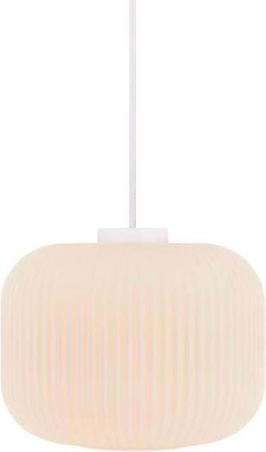 Nordlux Milford Pendant Light in White Glass with E27 Mains, Diameter: 30 cm – 1
