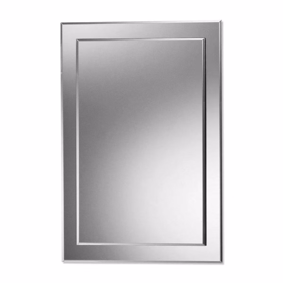 Nes Home Lawrence Double Layer Rectangular Wall Bathroom Mirror in Silver, W: 50 cm, H: 70 cm – 2