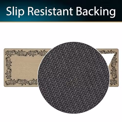 JVL Elegance Machine Washable Non-Slip Entrance Runner Doormat, Floral Design, Sand, Black and Beige, W: 50 cm, L: 150 cm – 5