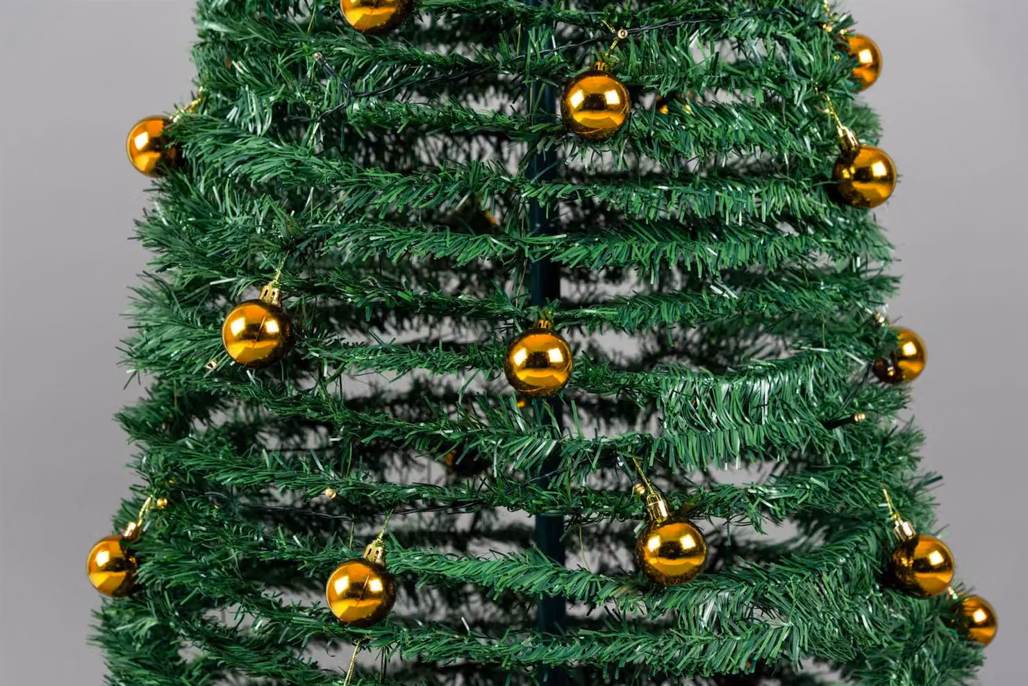 Shatchi 5ft Prelit Pop Up Christmas Tree with Warm White LED Lights and Gold Baubles, Green, H 150 cm x W 60 cm x D 60 cm – 6