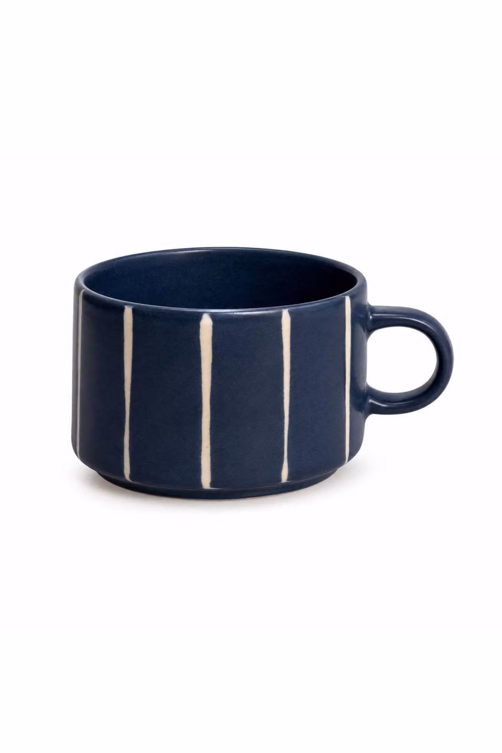 Upper Street Set of 2 Blue Striped Ceramic Mugs, 520ml – 3