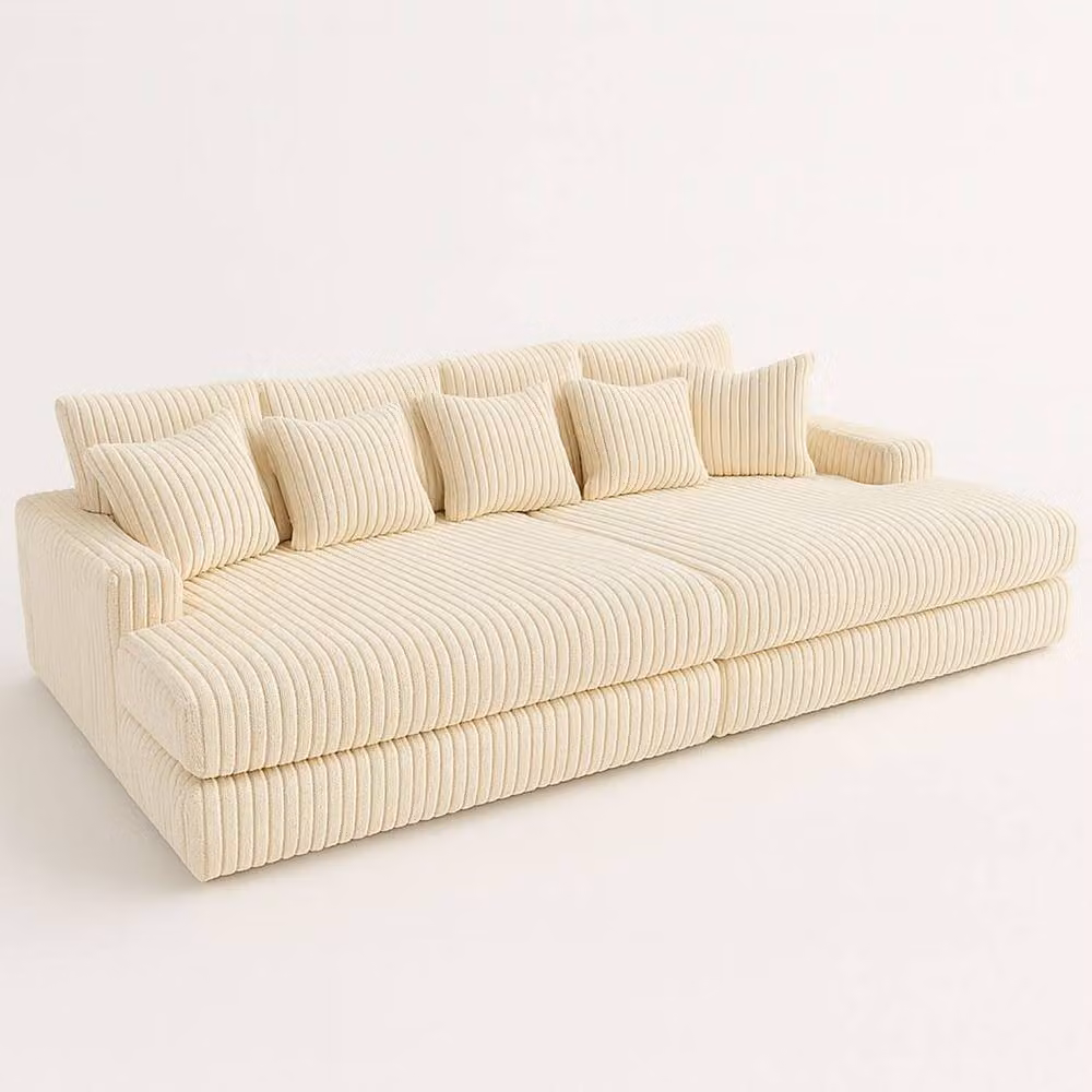 Snug Furniture Birmingham Ltd Large Jumbo Cord 4 Seater Cinema Sofa in Beige – 2