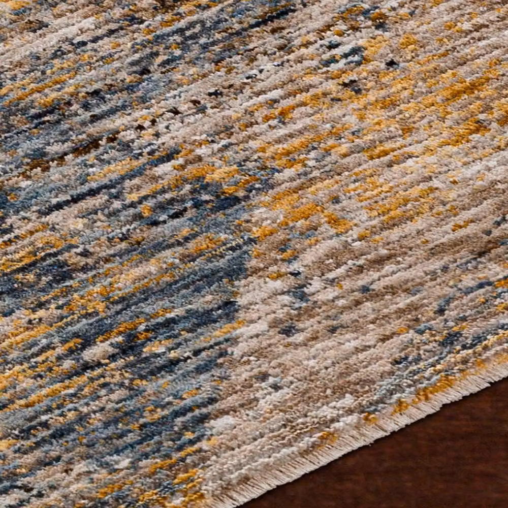 Livabliss Naila Modern Geometric Rug with Fringes in Beige, Blue and Yellow, W: 200 cm, D: 290 cm – 2