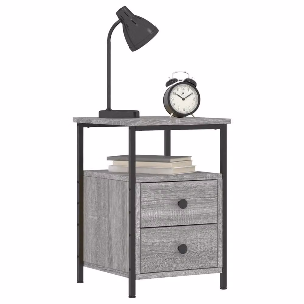 Berkfield Home Set of 2 Grey Sonoma Bedside Cabinets, W/D/H: 34 x 35.5 x 50 cm – 3