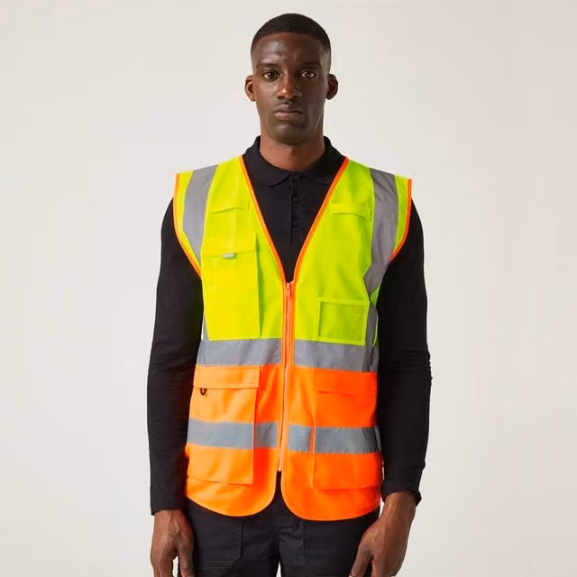 Regatta Men's Hi-Vis Executive Vest in Yellow and Orange, Size: XXXL – 1