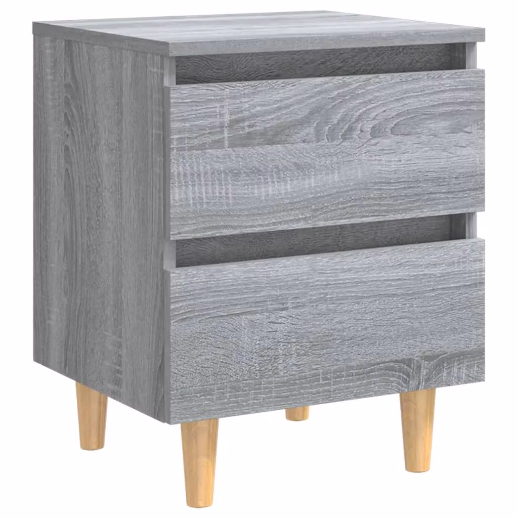 Berkfield Home Bed Cabinet in Grey Sonoma with Solid Wood Legs, W/D/H: 40 x 35 x 50 cm – 2