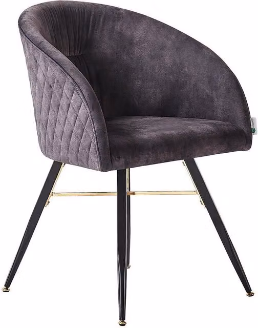 Life Interiors Vittorio Velvet Dining Chair with Black Metal Legs and Armrests – 2