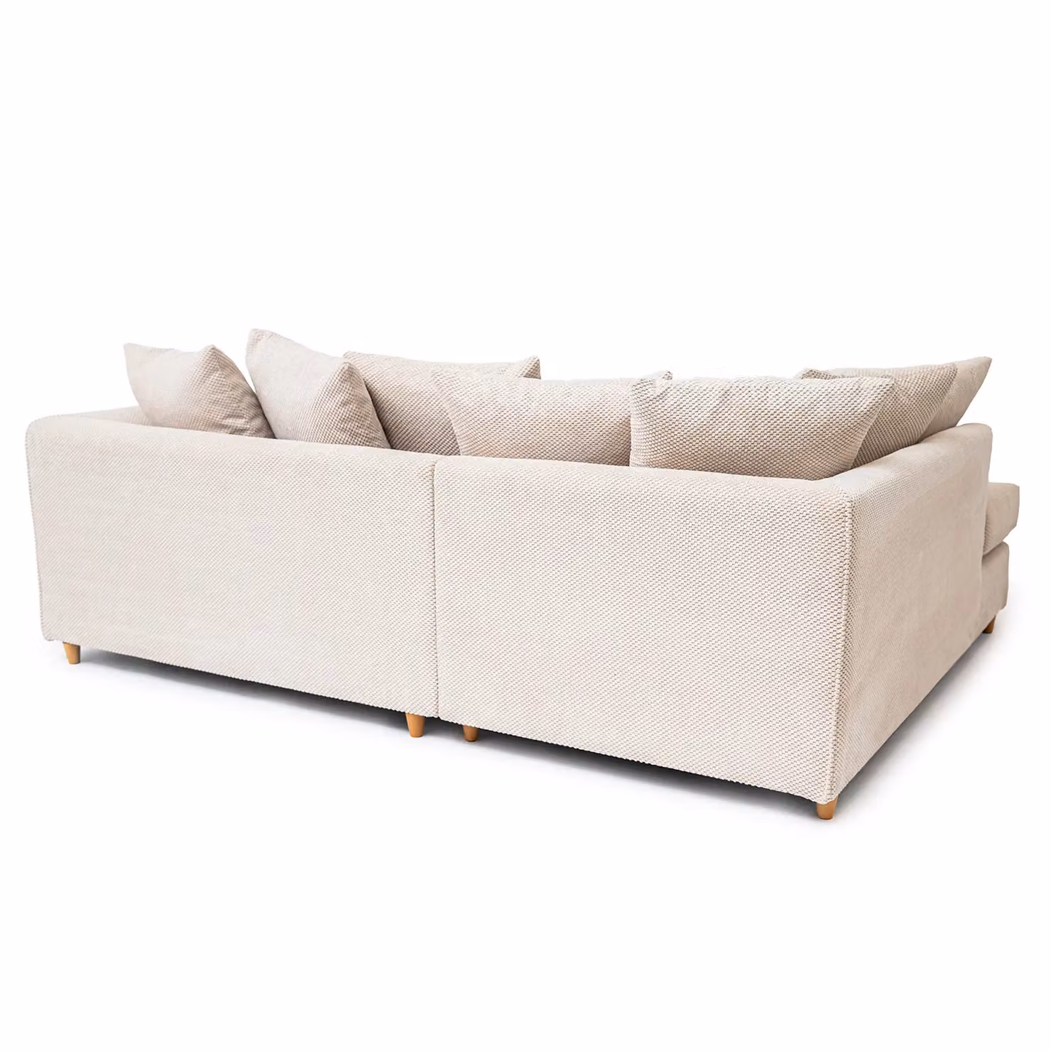 Abakus Direct Jumbo Grid Left Hand Corner Sofa in Beige with Scatter Cushions – 2
