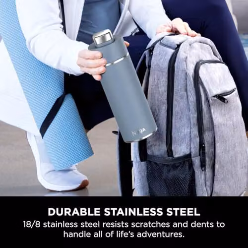 Ninja Thirsti Triple Insulated Stainless Steel Water Bottle and Flask, Blue, 700 ml – 7