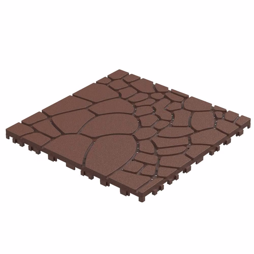 Garwarm 44 Piece Interlocking Deck Tiles for Porch, Poolside or Balcony, Brown – 5