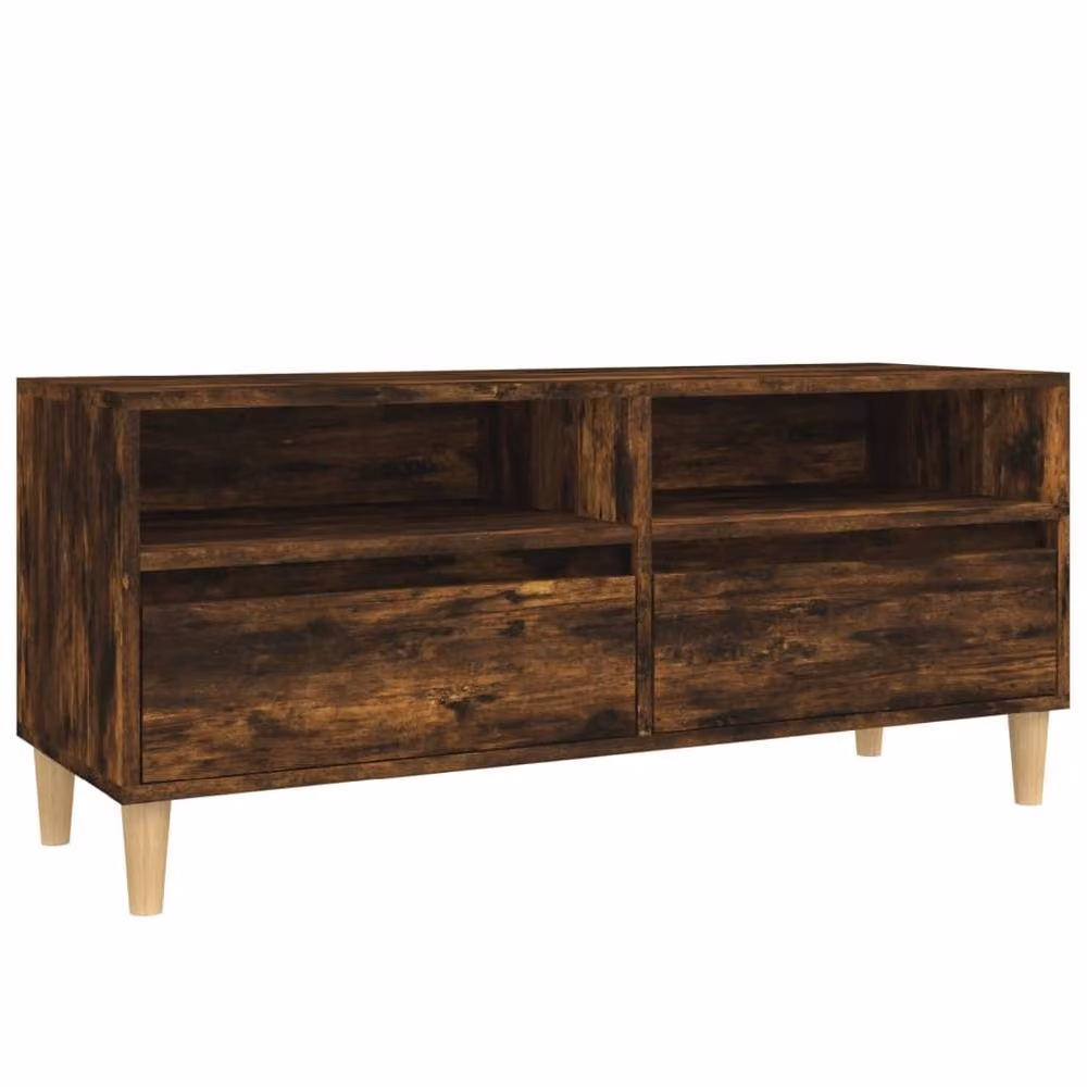 Berkfield Home Smoked Oak TV Cabinet in Brown, W/D/H: 100 x 34.5 x 44.5 cm – 2