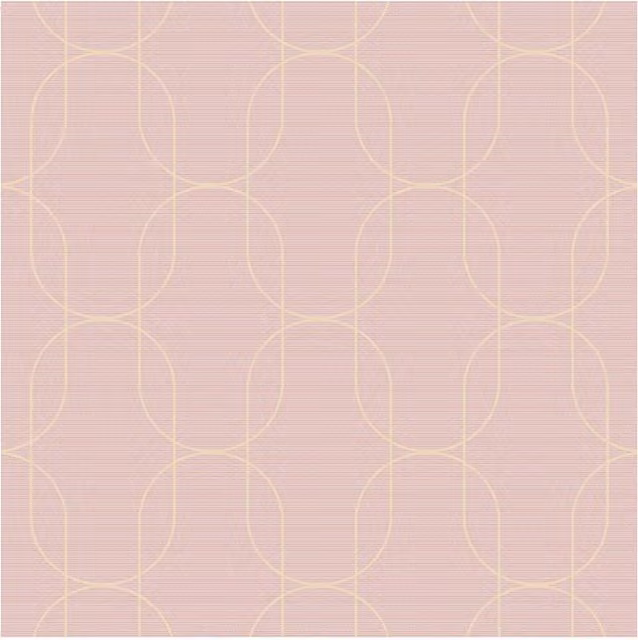 Superfresco Eternity Geometric Pink and Gold Metallic Wallpaper, Width: 52 cm