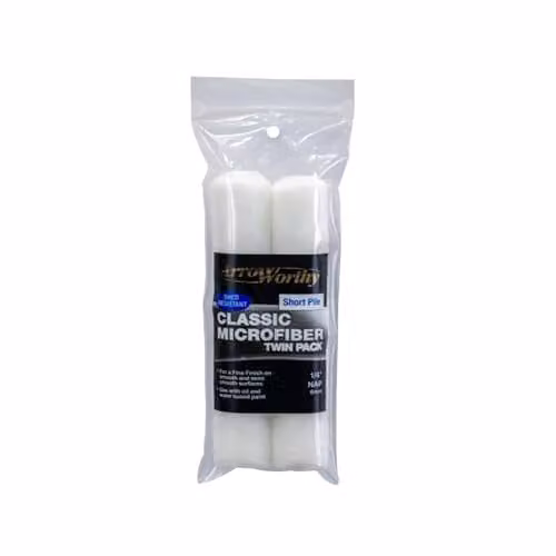 Arroworthy Classic Microfiber Mini Roller Refill Sleeve, White, 2 Pack
